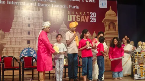 Students performing at Sai Kala Sangeet